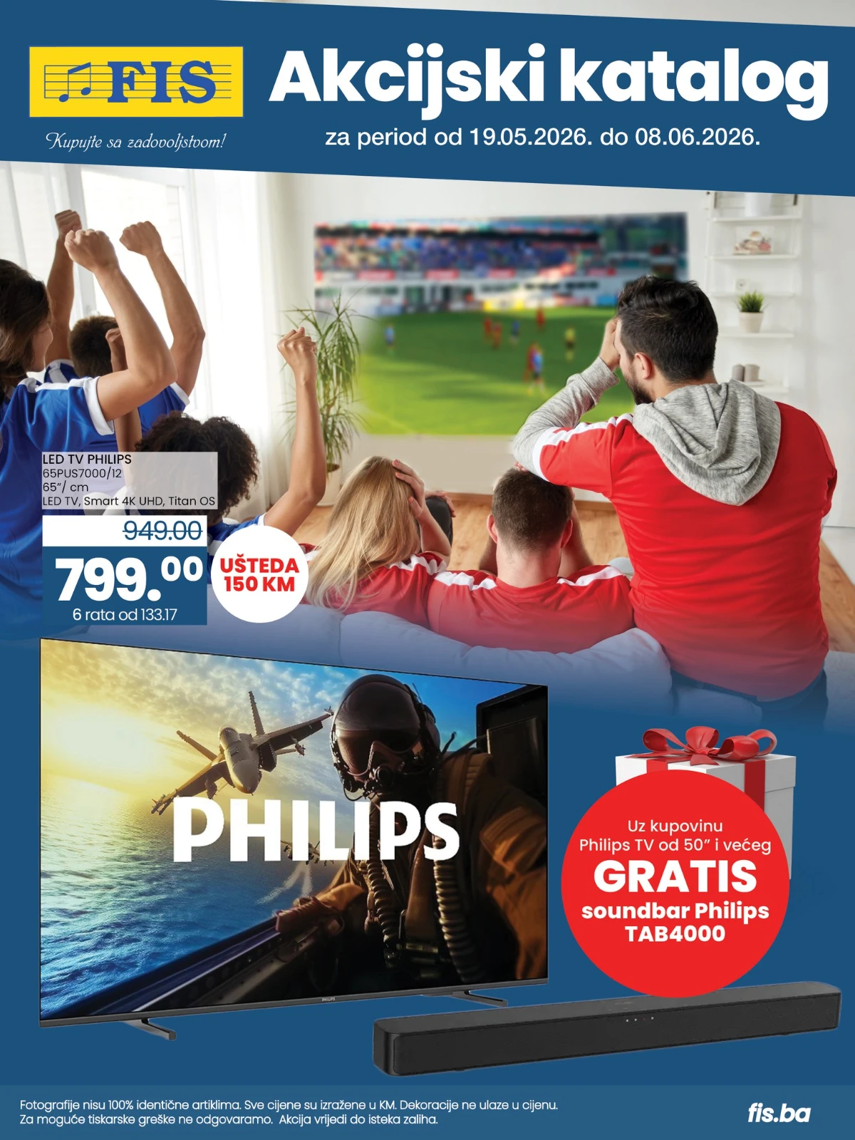 FIS akcijski katalog tehnike do 08.06.2026 FIS akcijski katalog tehnike – TV uređaji, Philips aparati i Samsung tehnika na akciji