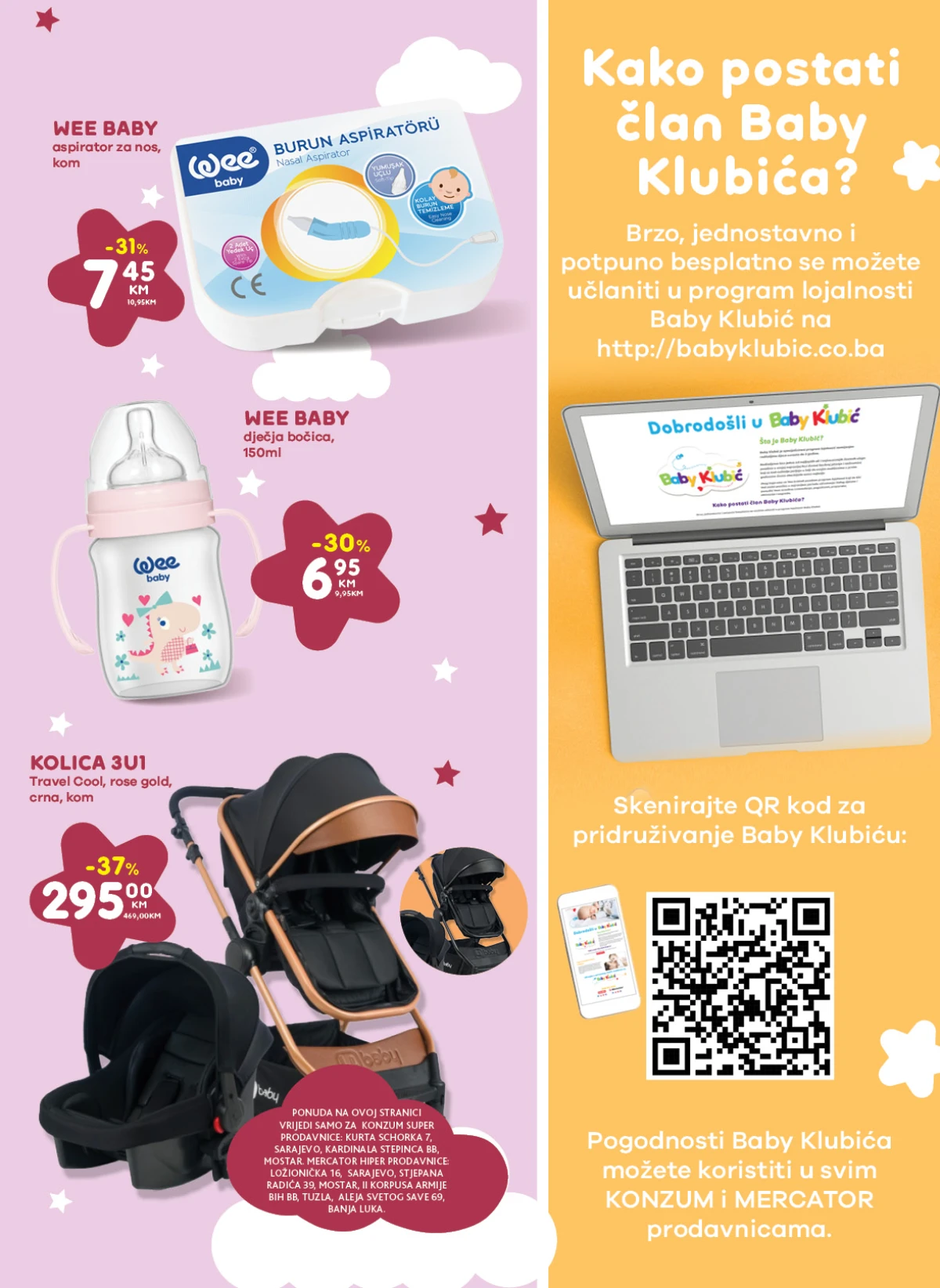 Konzum i Mercator katalog maj 2026 baby proizvodi i pelene akcija