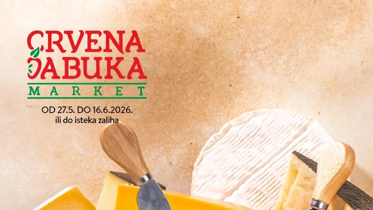 Crvena Jabuka katalog akcija do 38% – prehrana, meso, sirevi i delikatese do 16.06.2026